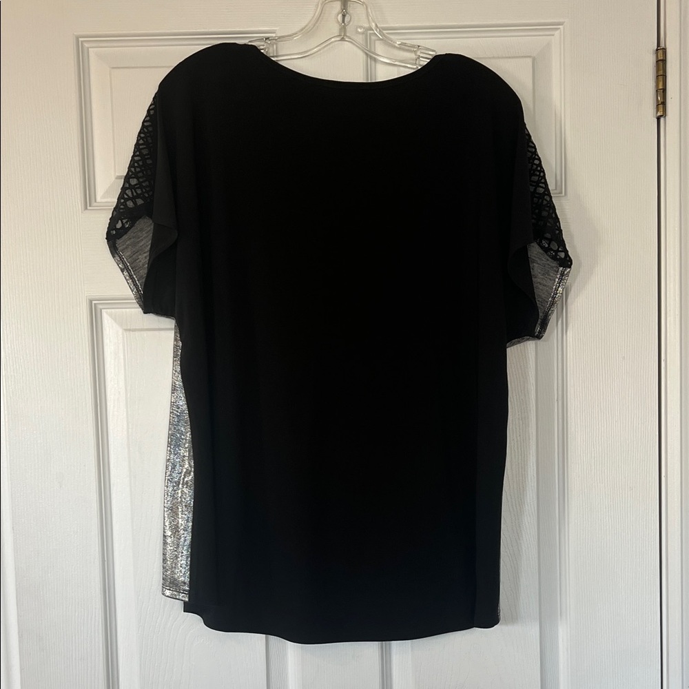 Sold - Elegant Silver and Black Women's Blouse - Picture 5 of 5